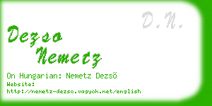 dezso nemetz business card